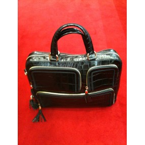 Sac pour ordinateur Lancel en cuir noir