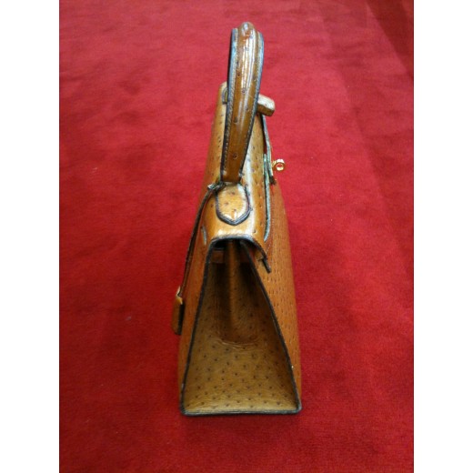 Sac Hermès Kelly autruche gold