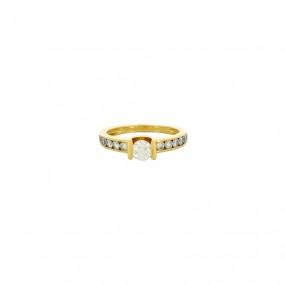 Bague Solitaire en Or et...