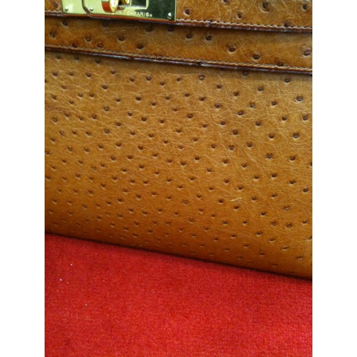Sac Hermès Kelly autruche gold
