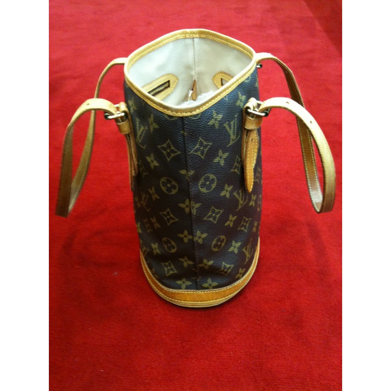 Sac Louis Vuitton Petit Bucket en toile damier ébène