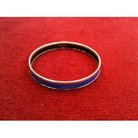 Bracelet Hermès fin en émail fond bleu