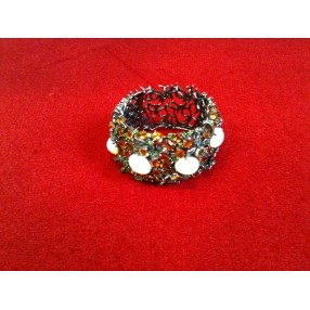 Bracelet argent, opales et saphirs multicolores