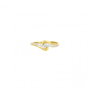 Bague Fine en Deux Tons...