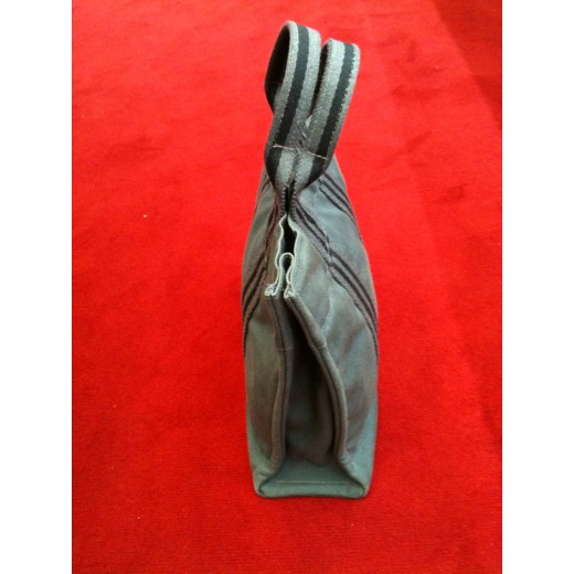 Sac Hermès Garden  mini en toile gris et noir