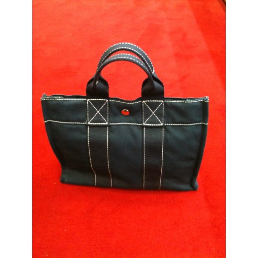 Sac Hermès Garden  mini en toile marine