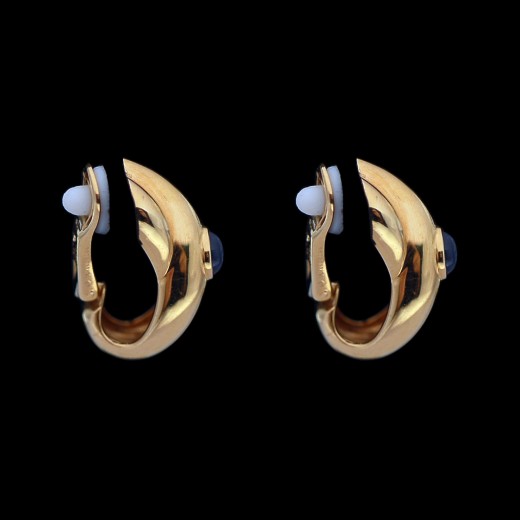 Boucles d'Oreilles Clip Cartier en or et saphirs
