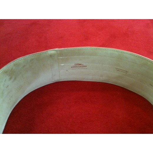 Ceinture Longchamp en veau et vachette brique