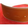 Ceinture Longchamp en veau et vachette brique