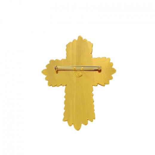Broche Croix Vintage En Argent Avec Améthyste - Bijou Ancien Occasion