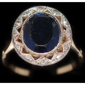 Bague saphir "verneuil" roses  année 1920