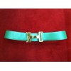 Ceinture Hermès H  en cuir vert