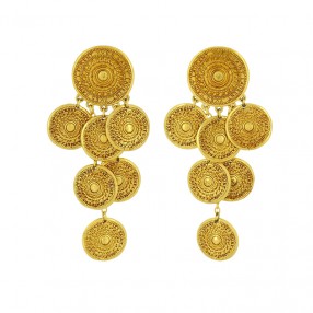 Boucles D'oreilles Fantaisie Vintage – Design Unique – Doré – Occasion