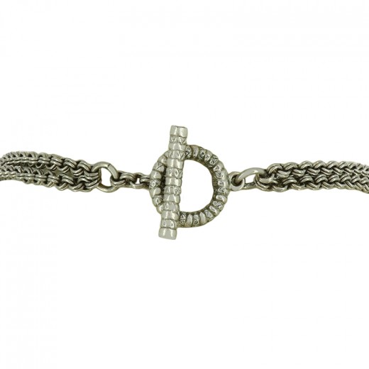 Collier Vintage Perles De Verre - Longueur 55 Cm, Métal Laiton, Occasion