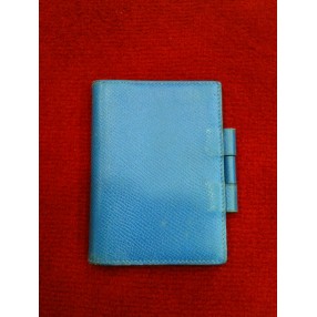 Porte carnet Hermès en cuir bleu