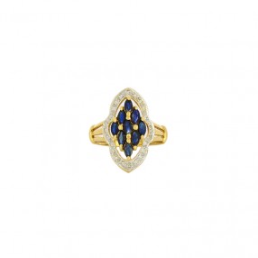 Bague Marquise en Deux Tons...