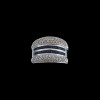 Bague moderne en or blanc, diamants et saphirs