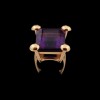Bague moderne en or et améthyste