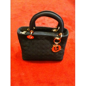 Sac Lady Dior  de Dior en tissu noir