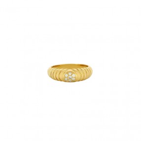 Bague Jonc en Or et Diamants