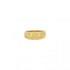Bague en Deux Tons d'Or et...