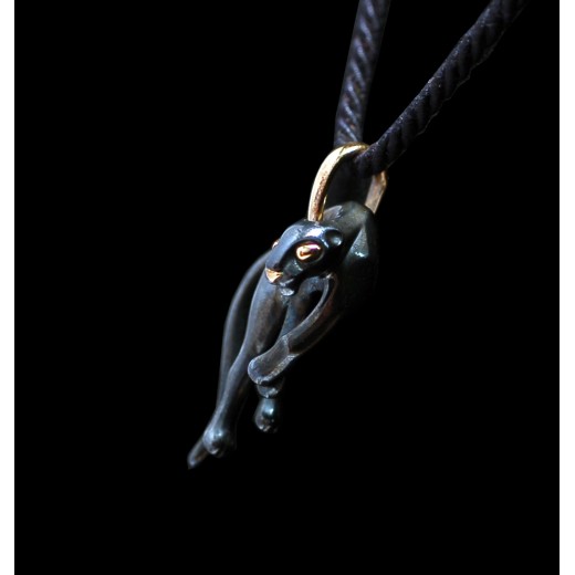 Pendentif Cartier Panthère en or et argent noirci
