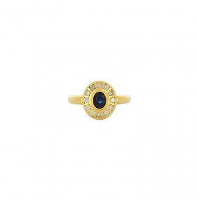 Bague marguerite saphir et...