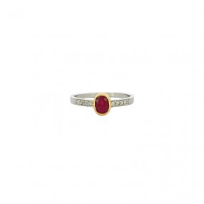 Bague en Or  Platine Rubis...