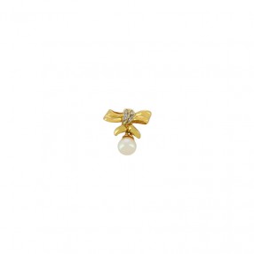 Pendentif Nœud en Or Perle...
