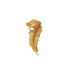Broche Ancienne Plume en Or