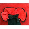 Gants Hermès en daim noir et rouge