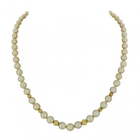 Collier Vintage En Perles Blanches - Style Rétro - Occasion (état à Vérifier)