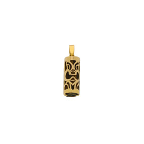 Pendentif Tiki en Or et Bois