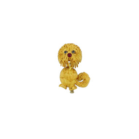 Broche Chien Vintage en Or...