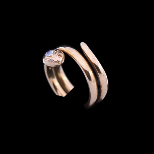 Bague serpent en or et diamants