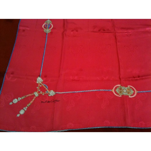 Foulard Cartier Must en soie  rose