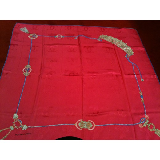 Foulard Cartier Must en soie  rose