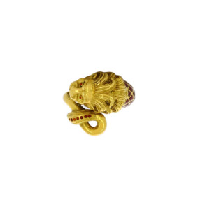 Bague Vintage Lion en Or et...