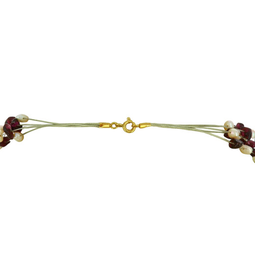 Collier Négligé En Argent Massif Avec Améthystes - Bijou Ancien - Occasion