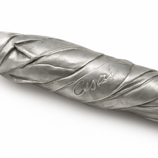 Stylo Plume César Série A N°500/1000 - Feuille étain Froissée, à Pompe - Occasion Très Bon état