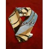 Foulard Dior  en soie fond beige et bleu