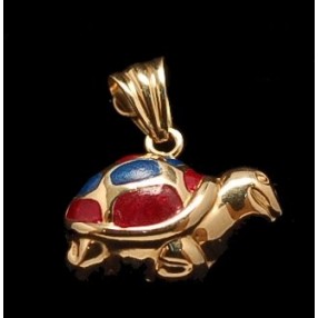 Pendentif tortue emaillee