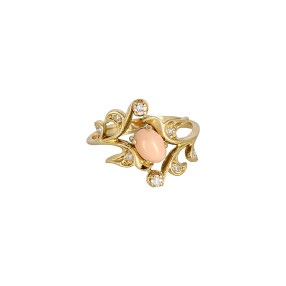Bague Vintage Corail Peau...