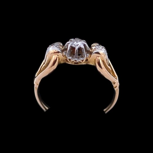 Bague ancienne 2 ors et diamants