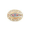 Broche ancienne deux ors, saphirs et diamants