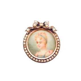 Broche médaillon en or,...