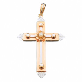 Pendentif croix deux ors...
