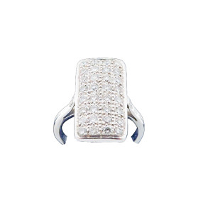 Bague rectangulaire diamants