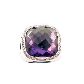 Bague Améthyste facettée et...