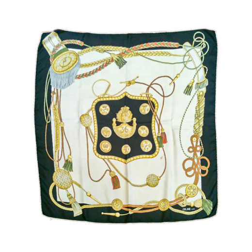 Foulard Céline Pompons en soie